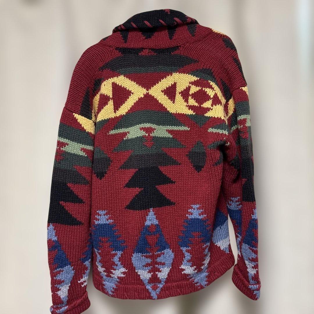 あ*ろ様 渋さ抜群 圧巻のネイティブ柄 ラルフローレン ニット カーディガン ガ