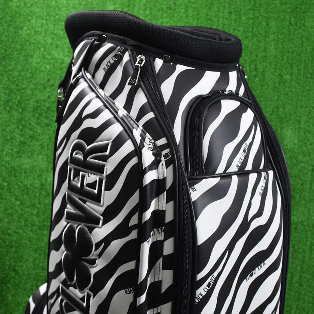 Black Clover ブラッククローバー キャディバッグ９型【ゼブラ】新品！