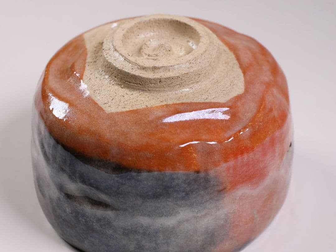 茶道具 二代 小川長楽 赤茶碗 共箱 共布 陶芸 陶器【MA914】