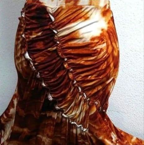 SALE☆チャコット 社交ダンス　スカート　M タイダイ柄 茶　定価53900円