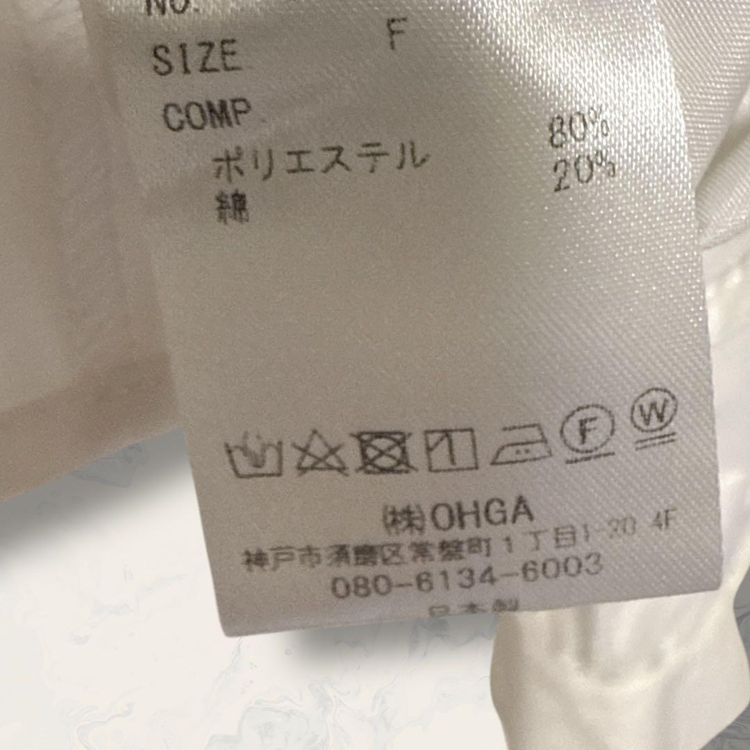 【未使用】 OHGA ボウタイ リボン ボリューム スリーブ ブラウス シャツ