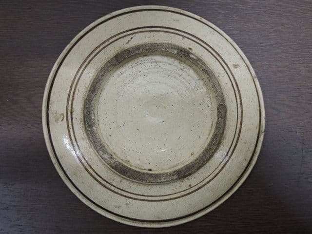 絵瀬戸皿　鶴と亀図　江戸時代　M１３３９