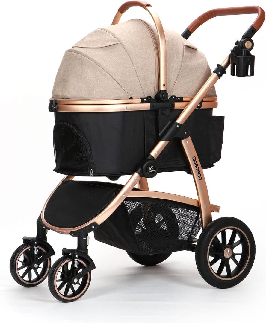 SKISOPGO ペットカート ベージュ/ブラック