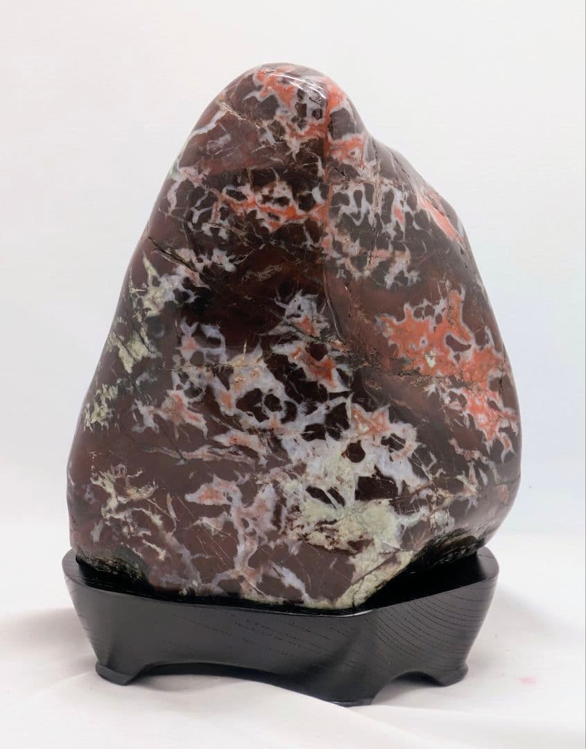 ケ*イ様 雷光石　雷石　両面に火の鳥乱舞　山の形　根尾 鑑賞石 水石 自然石　木