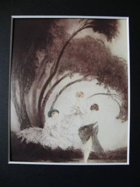 ルイ・イカール限定版・アールデコ、水遊び、希少な額装用画集より