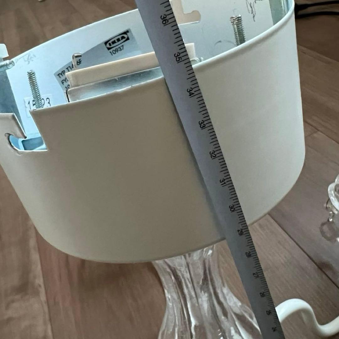 IKEA FYRTIO シャンデリア5灯 ホワイト 電球付き 北欧 クリスタル調