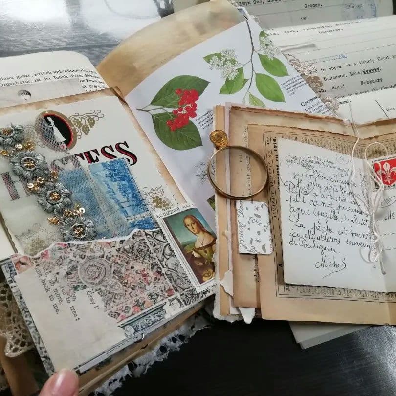 古い紙と青のジャンクジャーナル2冊セット