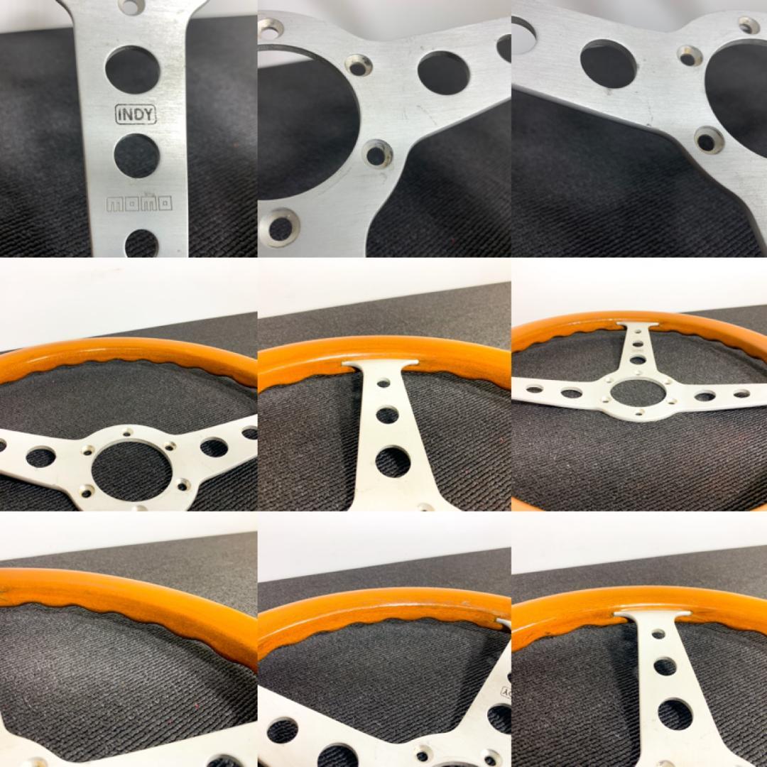 モモ INDY インディ ウッドステアリング 35パイ 1985年2月製 当時物