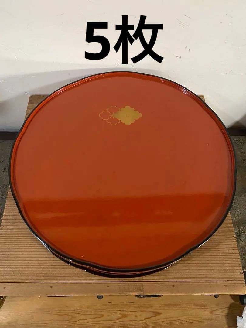 輪島塗　懐石道具　押切　お膳　お盆　5枚