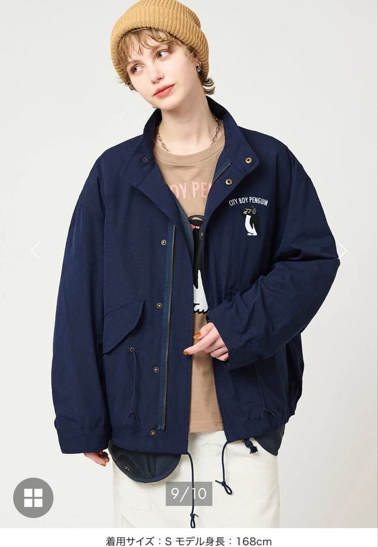グラニフ シティボーイペンギン ミュージック ショートモッズコート
