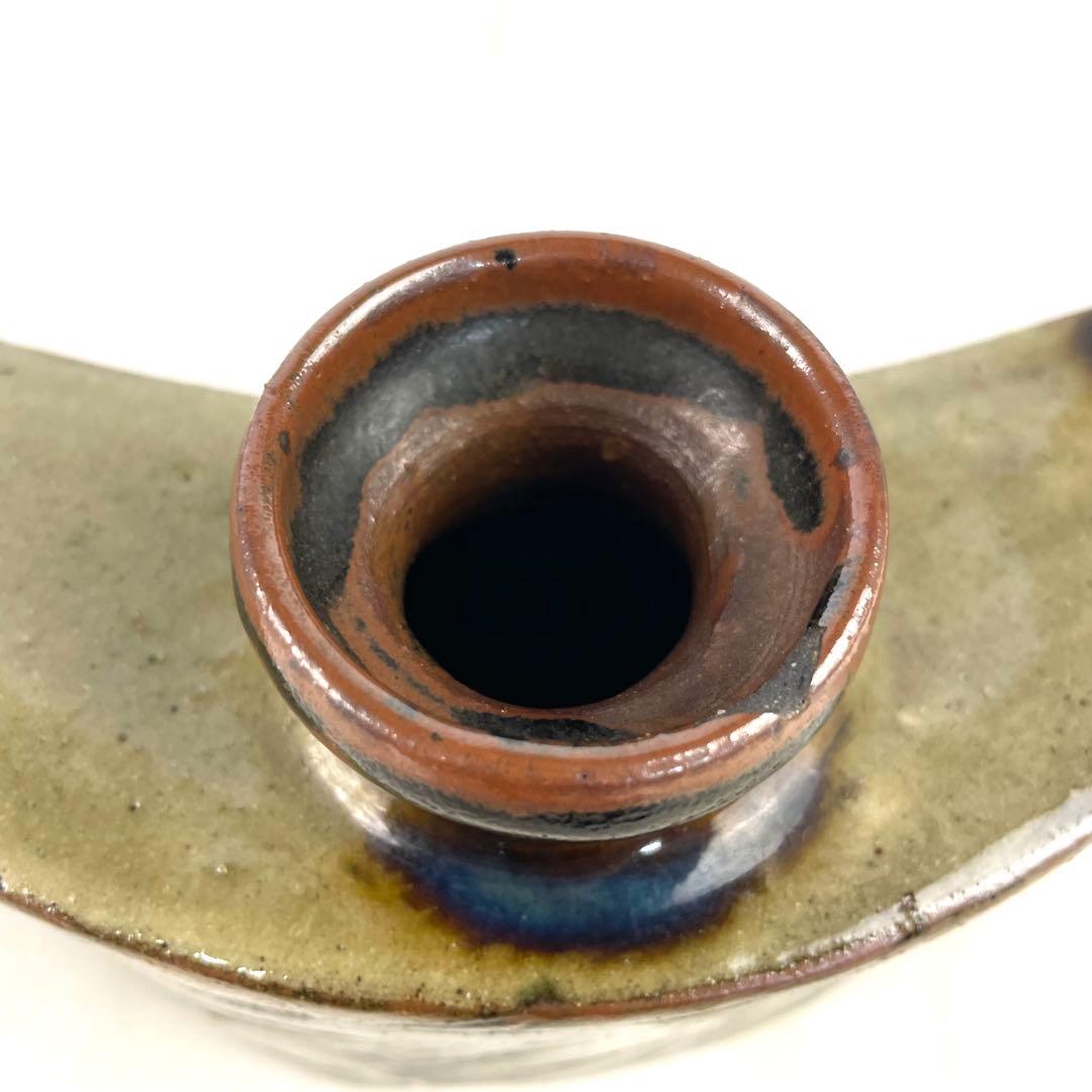 人間国宝 金城次郎 双魚紋抱瓶 沖縄県 壺屋焼 やちむん 伝統 酒器 陶器