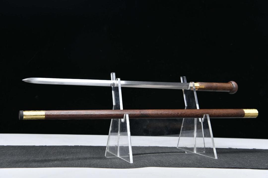 花梨木蒜模様鋼手杖剣 模造刀 居合刀 武士道 武蔵 鑑賞用 手鍛造打