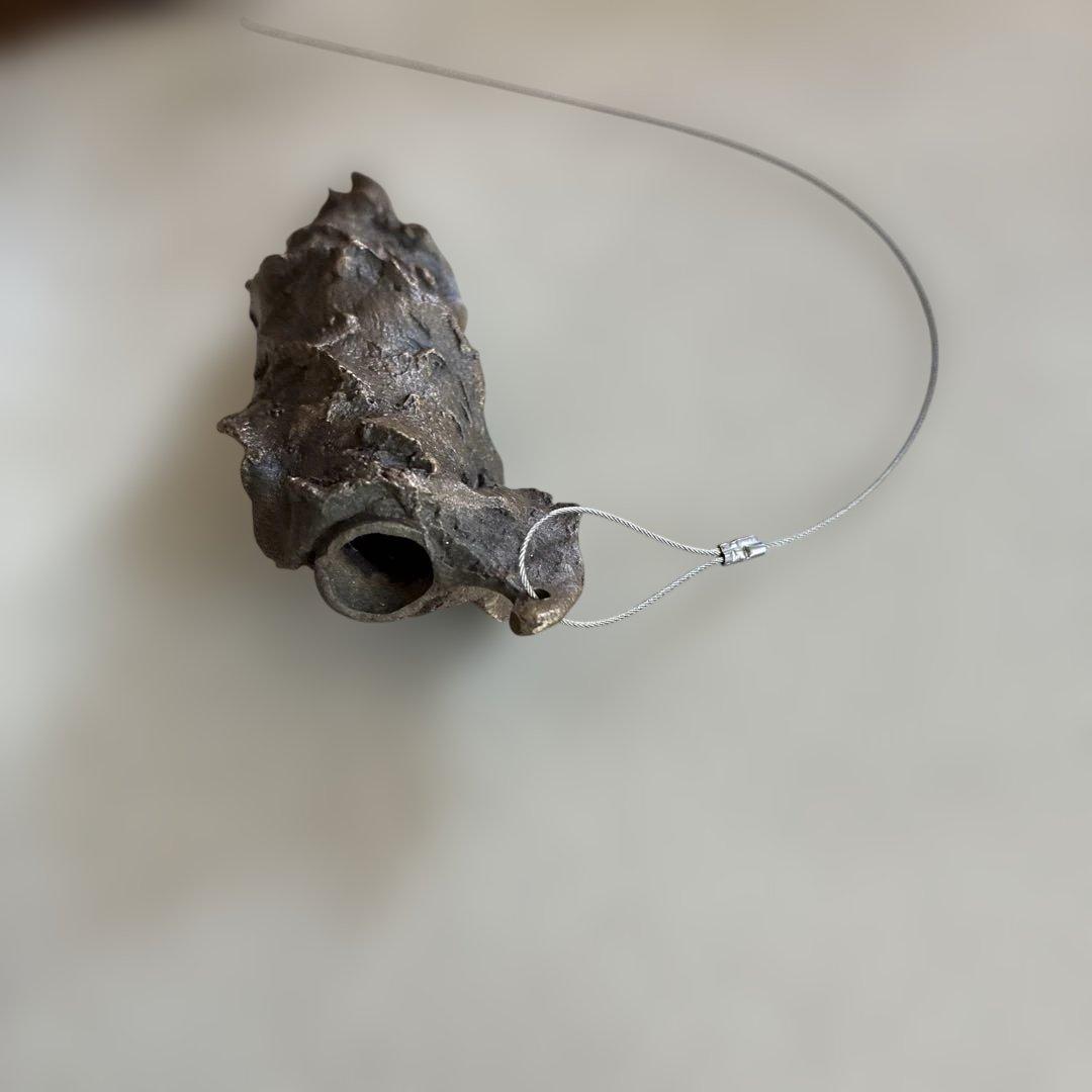 高岡銅器　ミノムシ　一輪挿し　いぶし金