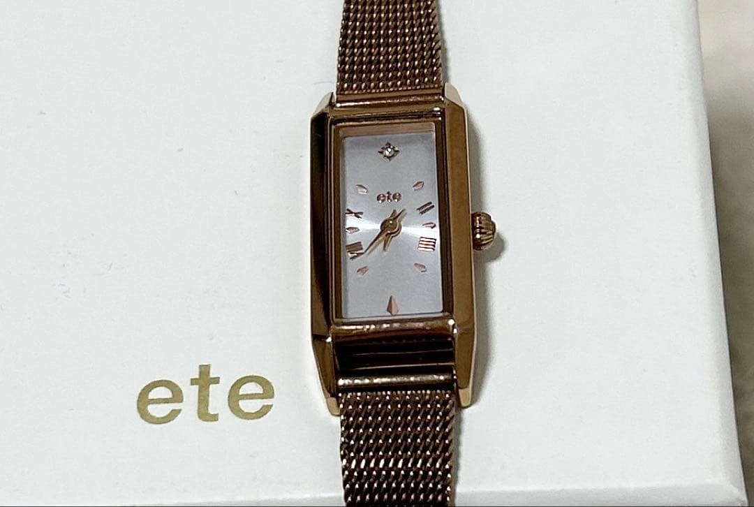 ete クリスマス限定 腕時計 ピンクゴールド 電池交換済