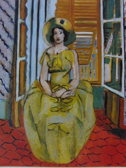 アンリ・マティス(Henri Matisse)、【黄色いドレス】、高級画集画
