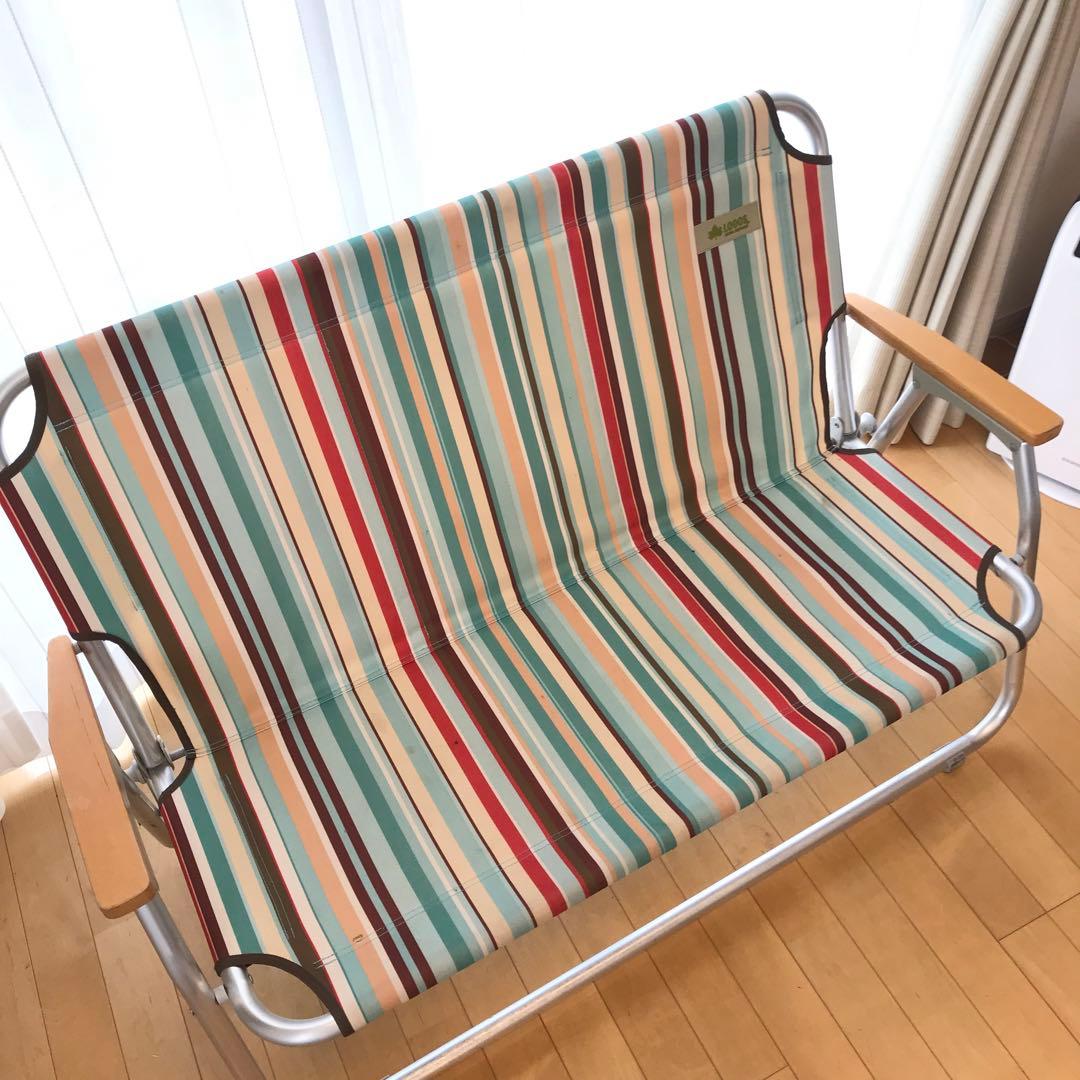 ロゴス　二人掛け　ストライプ　チェア