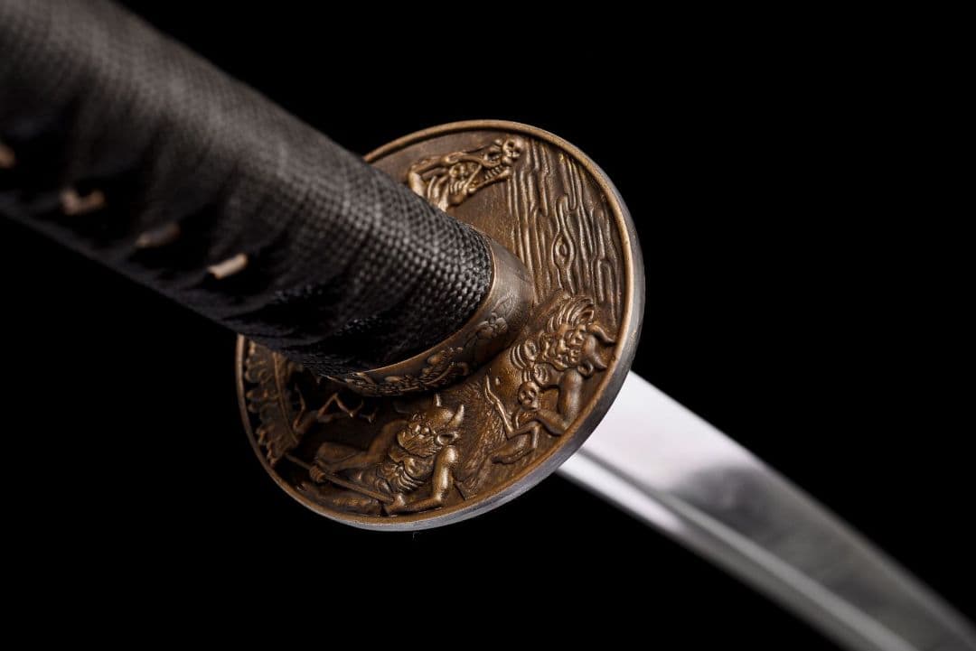 1058-武具 刀装具 日本刀　模造刀 居合刀 武士道 武蔵 鑑賞用 手鍛造打