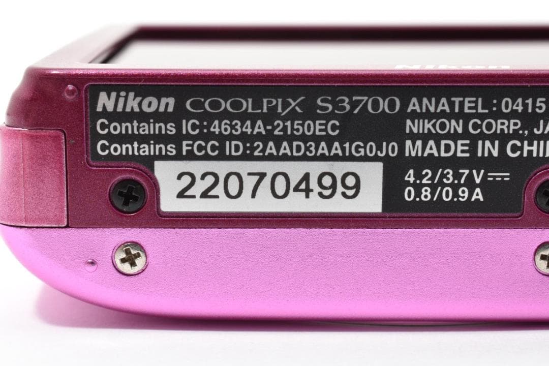 ニコン　Nikon COOLPIX S3700 ピンク　コンパクトデジタルカメラ