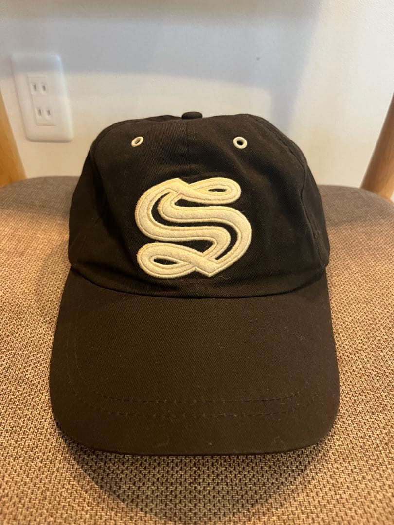 90s STUSSY 刺繍 キャップ 紺タグ ブラック オールドステューシー