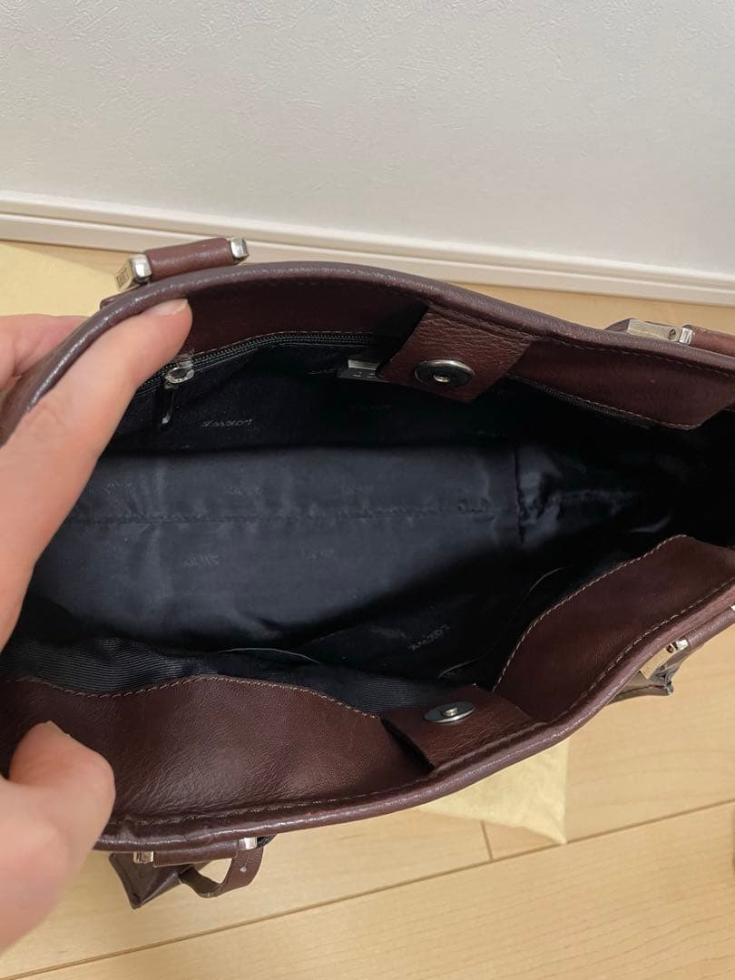 【美品】LOEWE ブラウンレザー バッグ