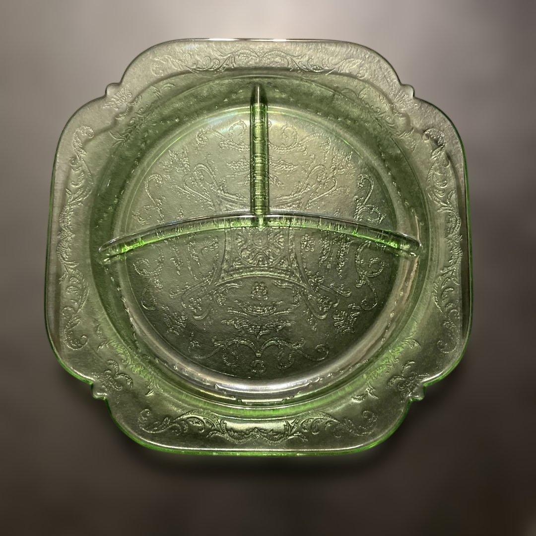 ビンテージ　フェデラル(検)　3コンパートメント　デプレッショングラス 1