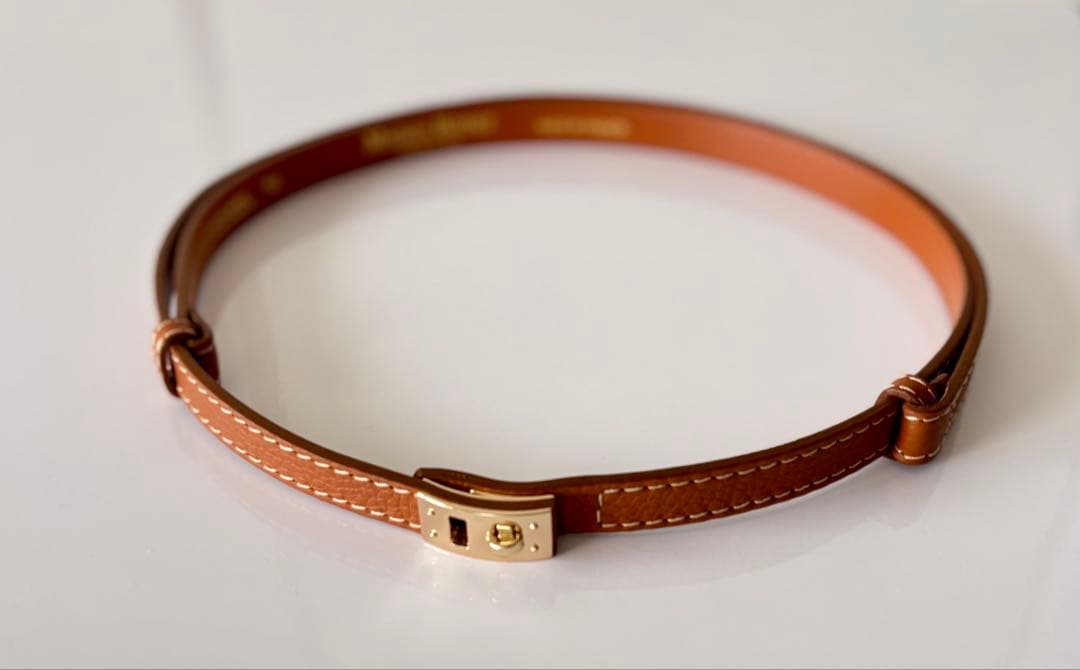 MAISON BOINET 15mmベルトin calf grainedキャメル