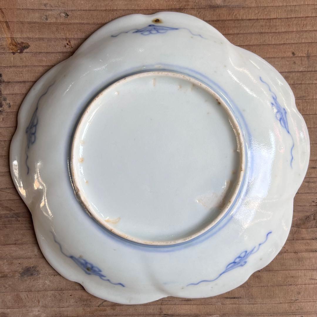 骨董　古伊万里　雛　　立雛　5寸皿　5客組