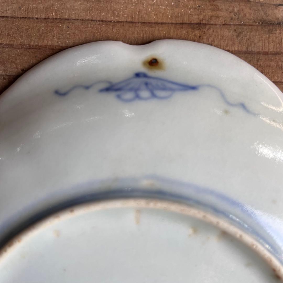 骨董　古伊万里　雛　　立雛　5寸皿　5客組