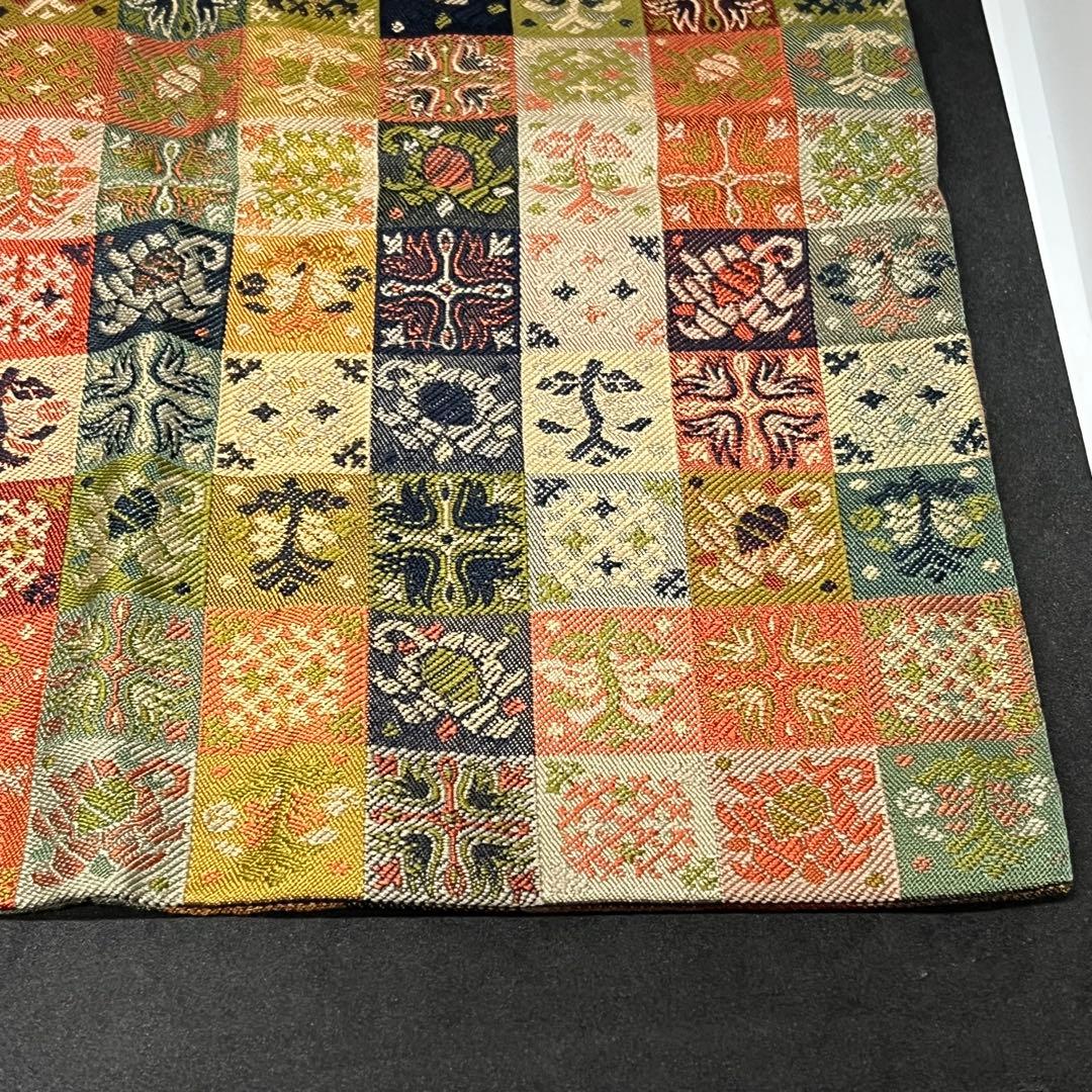 詳細不明　帛紗　『古希記念 服紗 愛用の帯を以って』　ふくさ　正絹　書付　茶道具