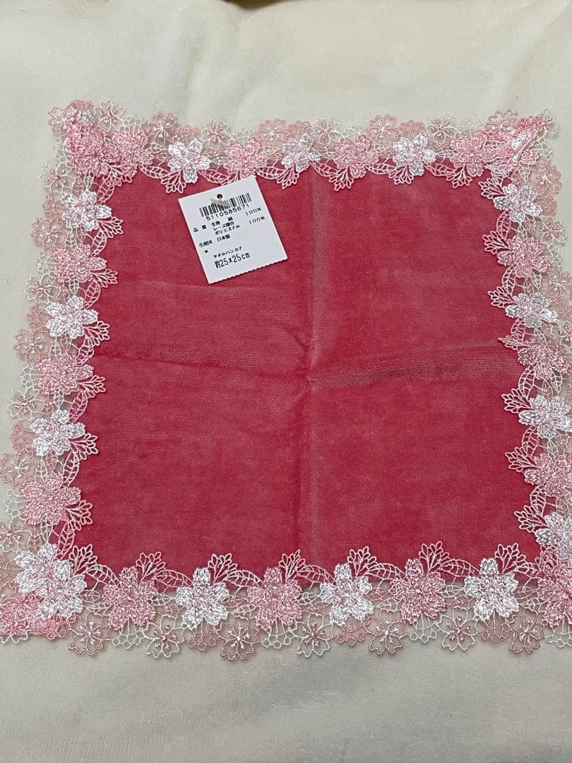 近沢レース　ハンカチ　婦人画報別注　春爛漫　桜便り　桜ひらひら　5枚セット