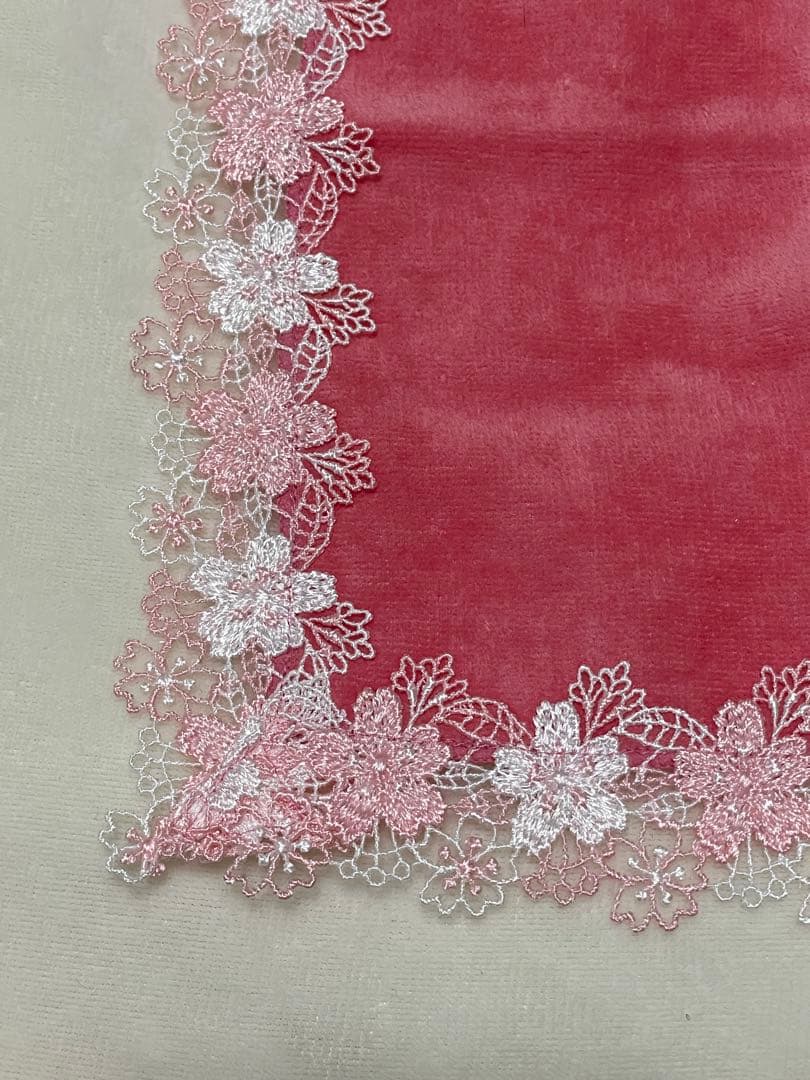 近沢レース　ハンカチ　婦人画報別注　春爛漫　桜便り　桜ひらひら　5枚セット