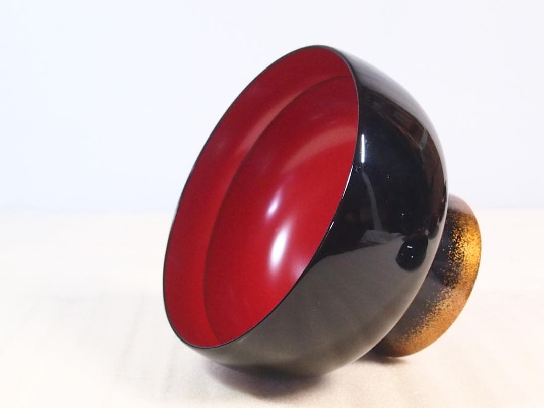 【高級・未使用】輪島塗 大向高洲堂 竹林祐行 縁梨地 煮物椀 5客 雑煮椀/大椀