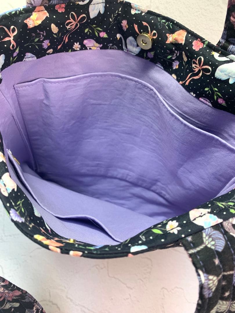 フリルバッグ ポーチ 2点セット ビッグコラコラ ジョリーフルール 黒 うさぎ