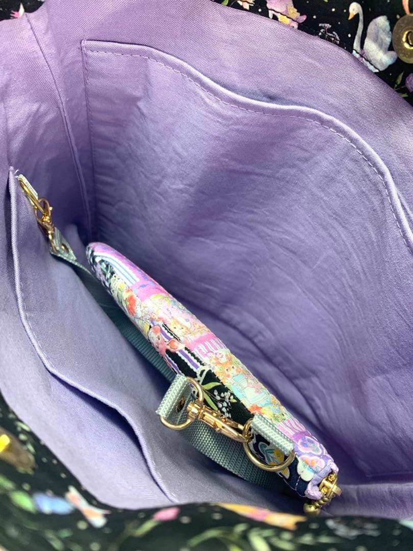 フリルバッグ ポーチ 2点セット ビッグコラコラ ジョリーフルール 黒 うさぎ