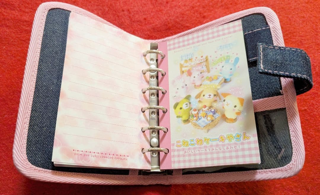 平成レトロ　シール帳　しゃぼん　うさちゃん　デニムバインダー　当時物