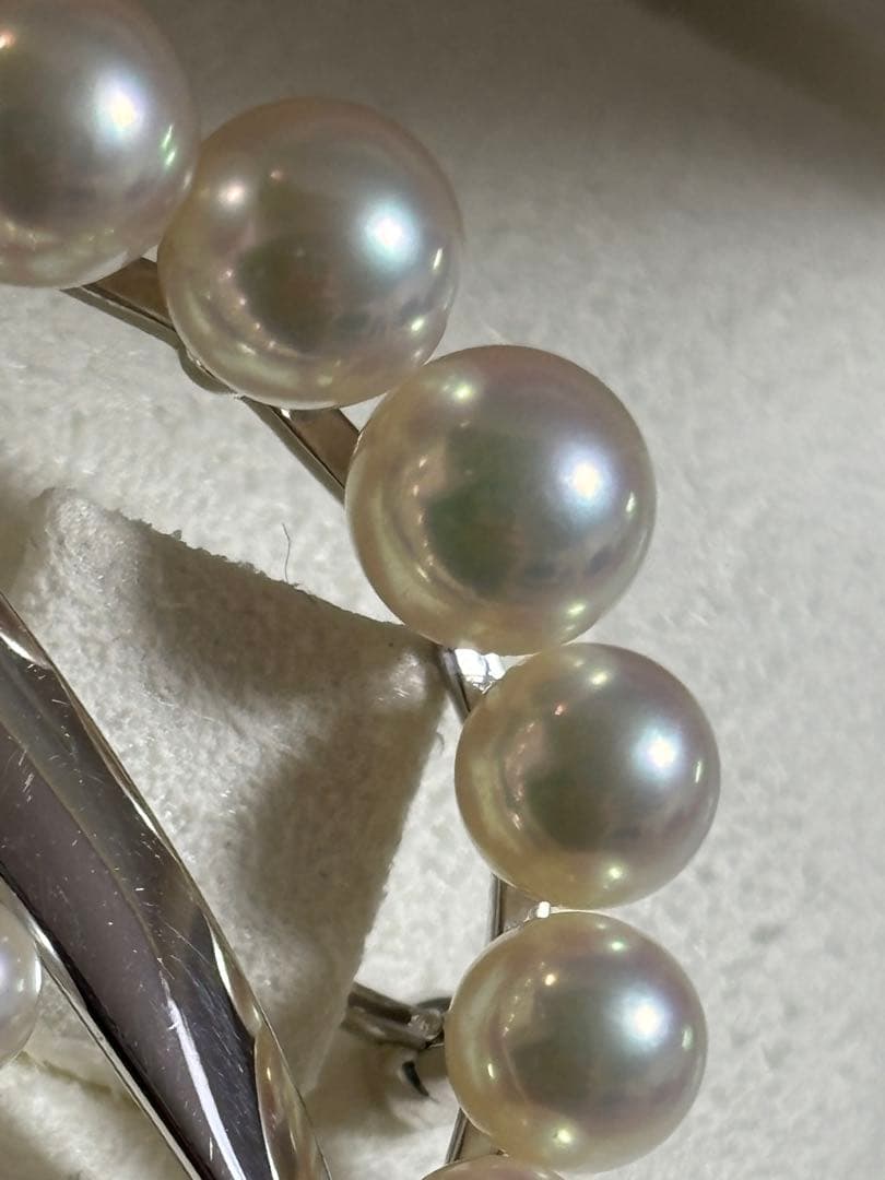 美品)　K18wgミキモト真珠 ブローチ