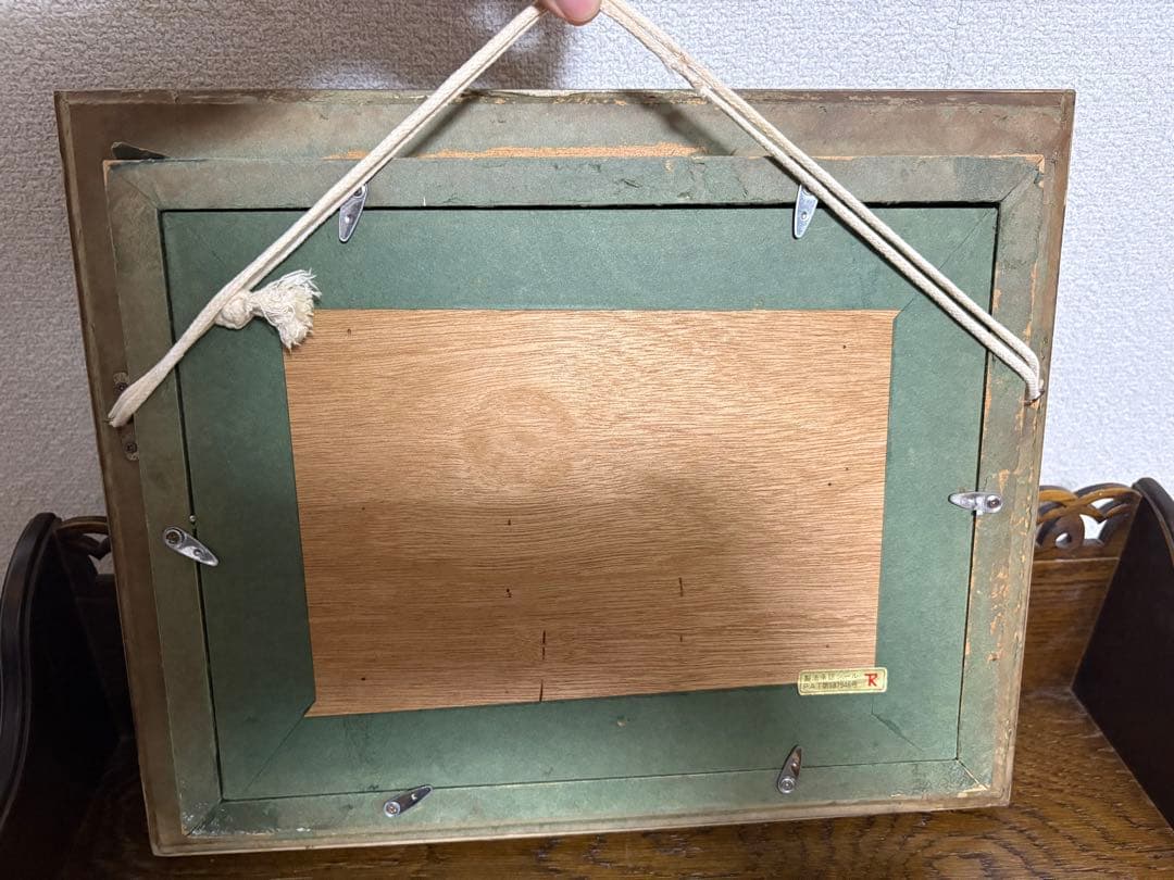 小渓住久　油彩画「富士快晴 忍野にて」真作　額付き