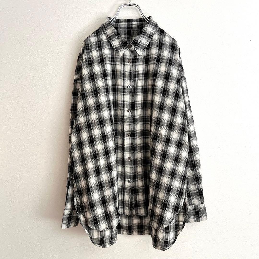 定価1.76万 リヴドロワ マルチパターンシャツ ブラック オーバーサイズ