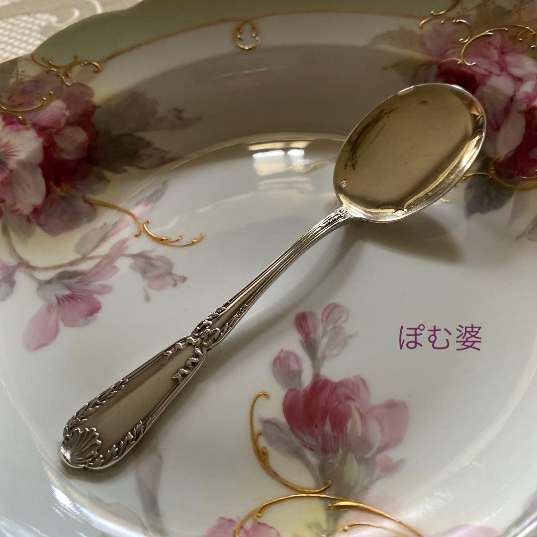 【フランス／ピュイフォルカ】純銀／アイスクリームスプーン「ポンパドール」D