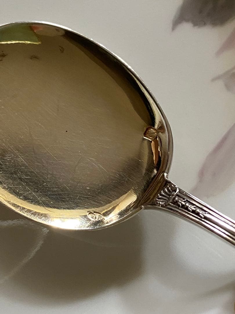 【フランス／ピュイフォルカ】純銀／アイスクリームスプーン「ポンパドール」D