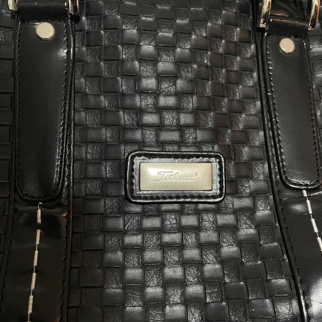Titleist タイトリスト ボストンバッグ 編み込み 金具プレート ブラック