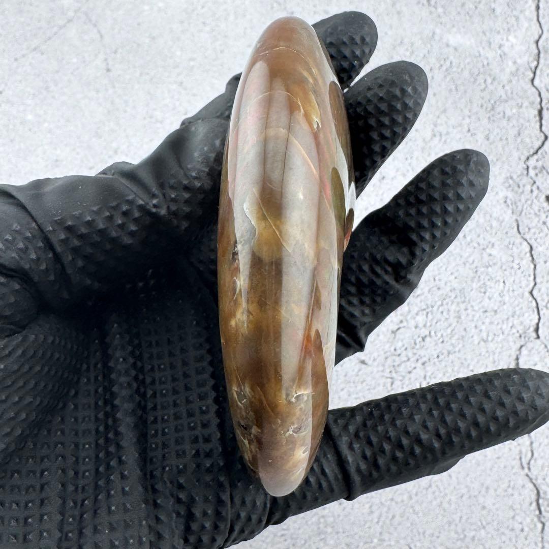 G-80天然アンモナイト原石　ファイアアンモナイト化石 天然石　コレクション標本