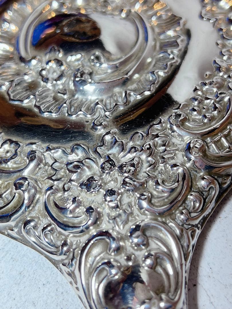 英国製　アンティーク　手鏡　ミラー　イギリス　antique silver