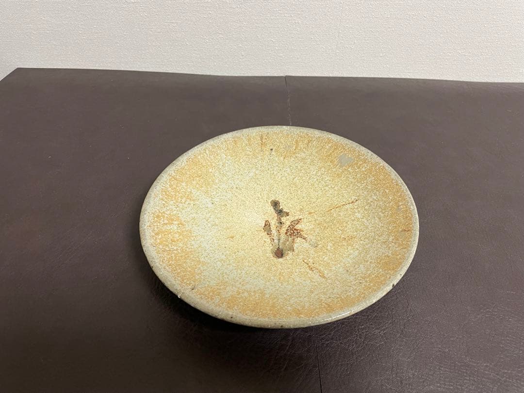 西岡小十　絵斑唐津皿　唐津焼　中皿