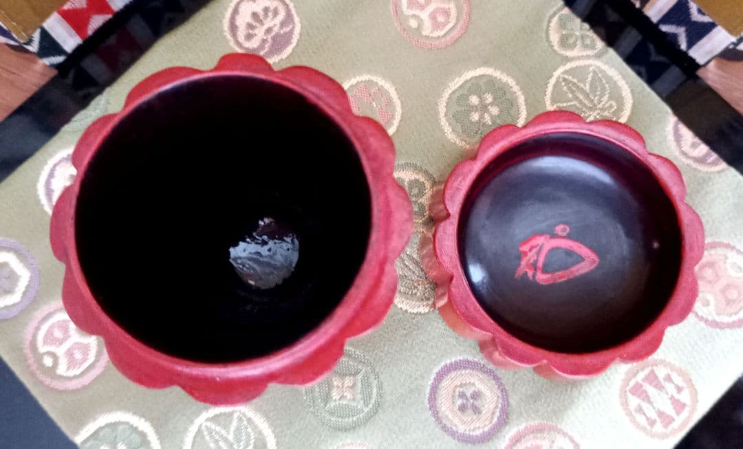 唐物写　紅菊　根来茶器　根来塗　棗　大徳寺　松長剛山　共箱