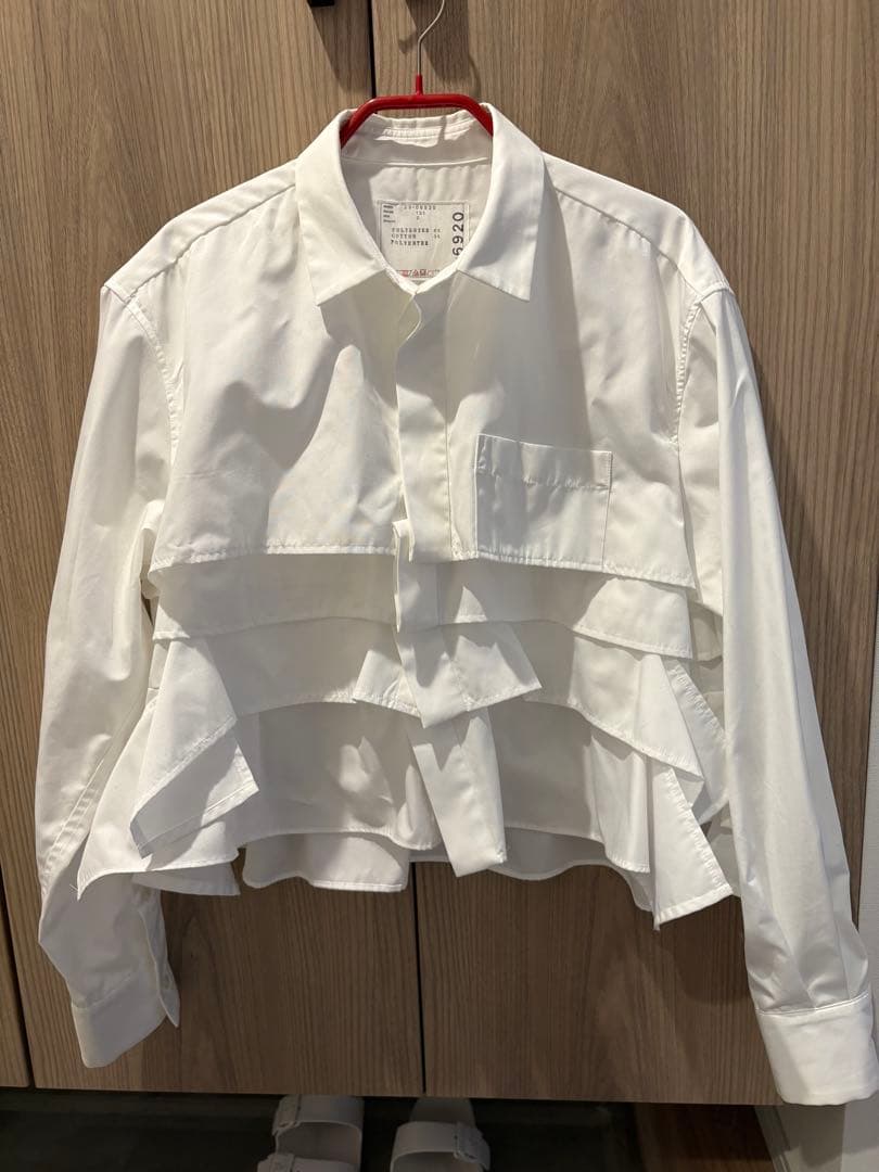 sacai 白　シャツ　ブラウス　スーチング