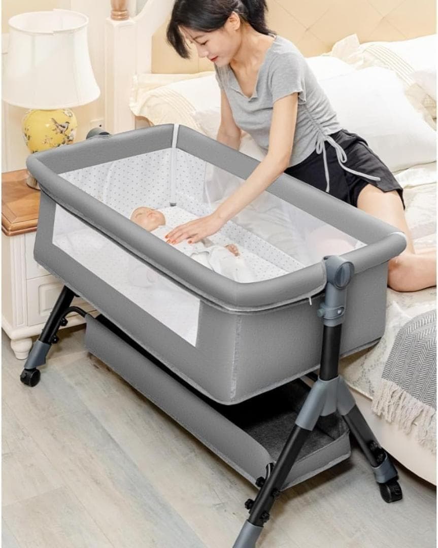 多機能ベビーベッド 新生児対応 ピンク ゆりかご 虫除け ベビー寝具 赤ちゃん