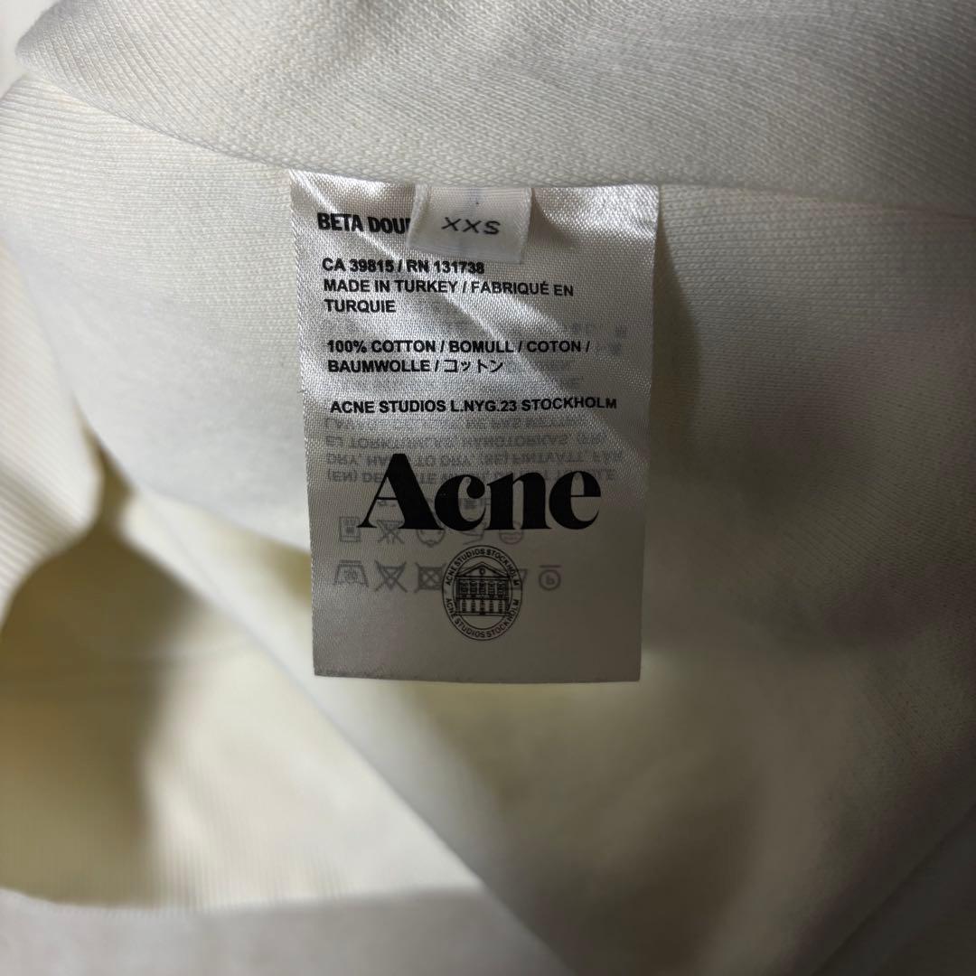 Acne Studios スウェット トレーナー モックネック ボックスロゴ 白