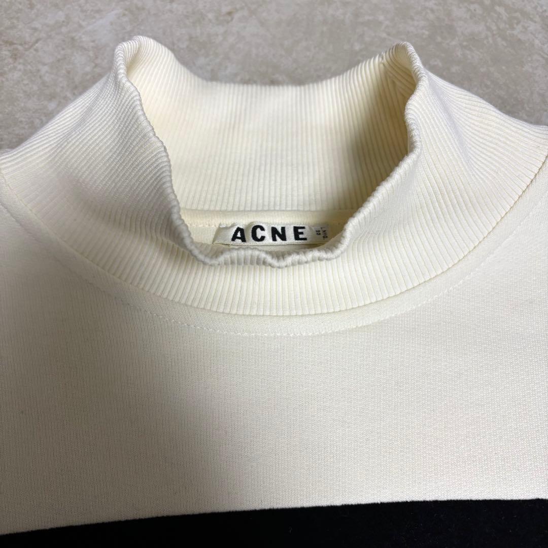 Acne Studios スウェット トレーナー モックネック ボックスロゴ 白