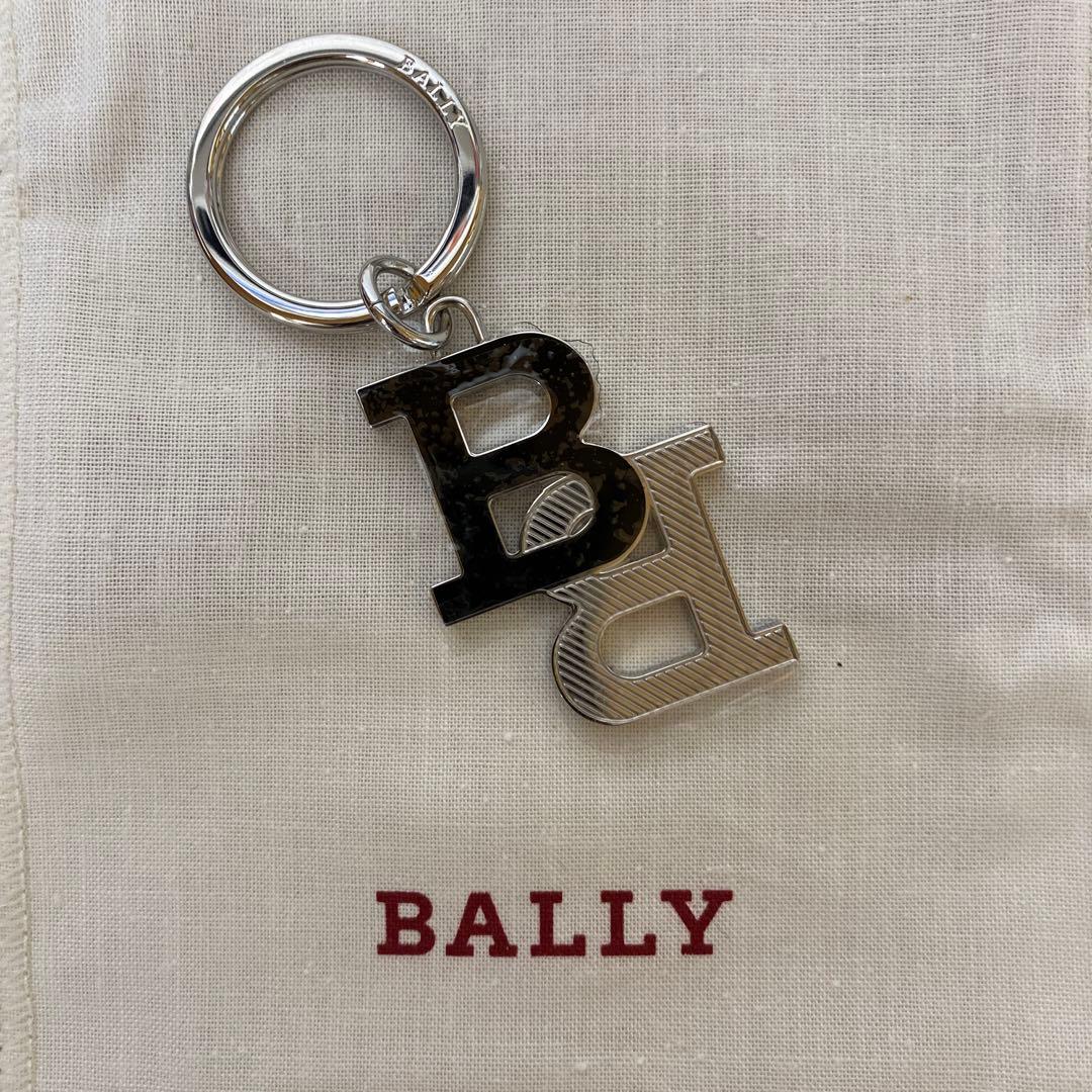 BALLY ロゴキーホルダー シルバー・ブラック